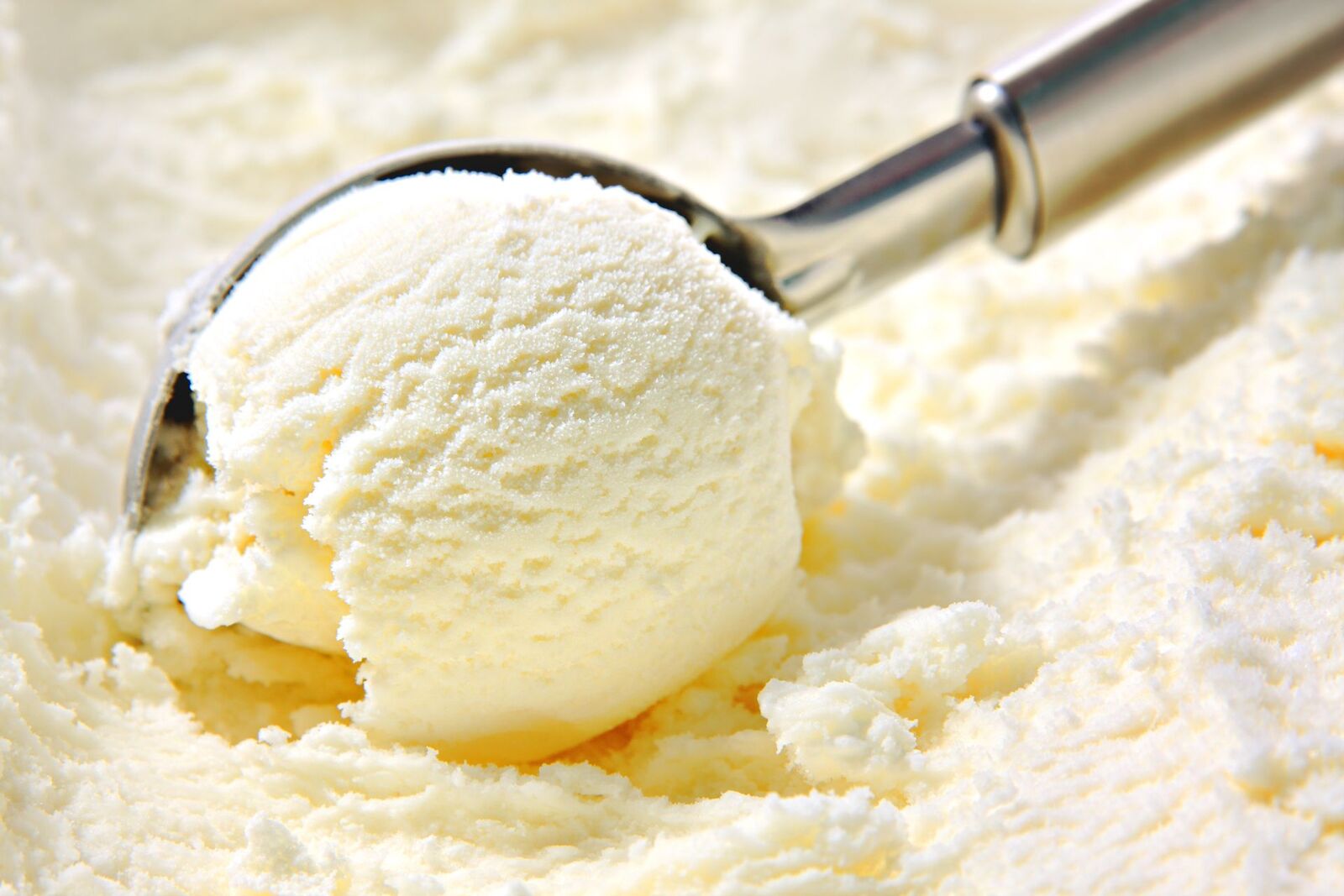A freshly scooped serving of Matlock's vanilla ice cream